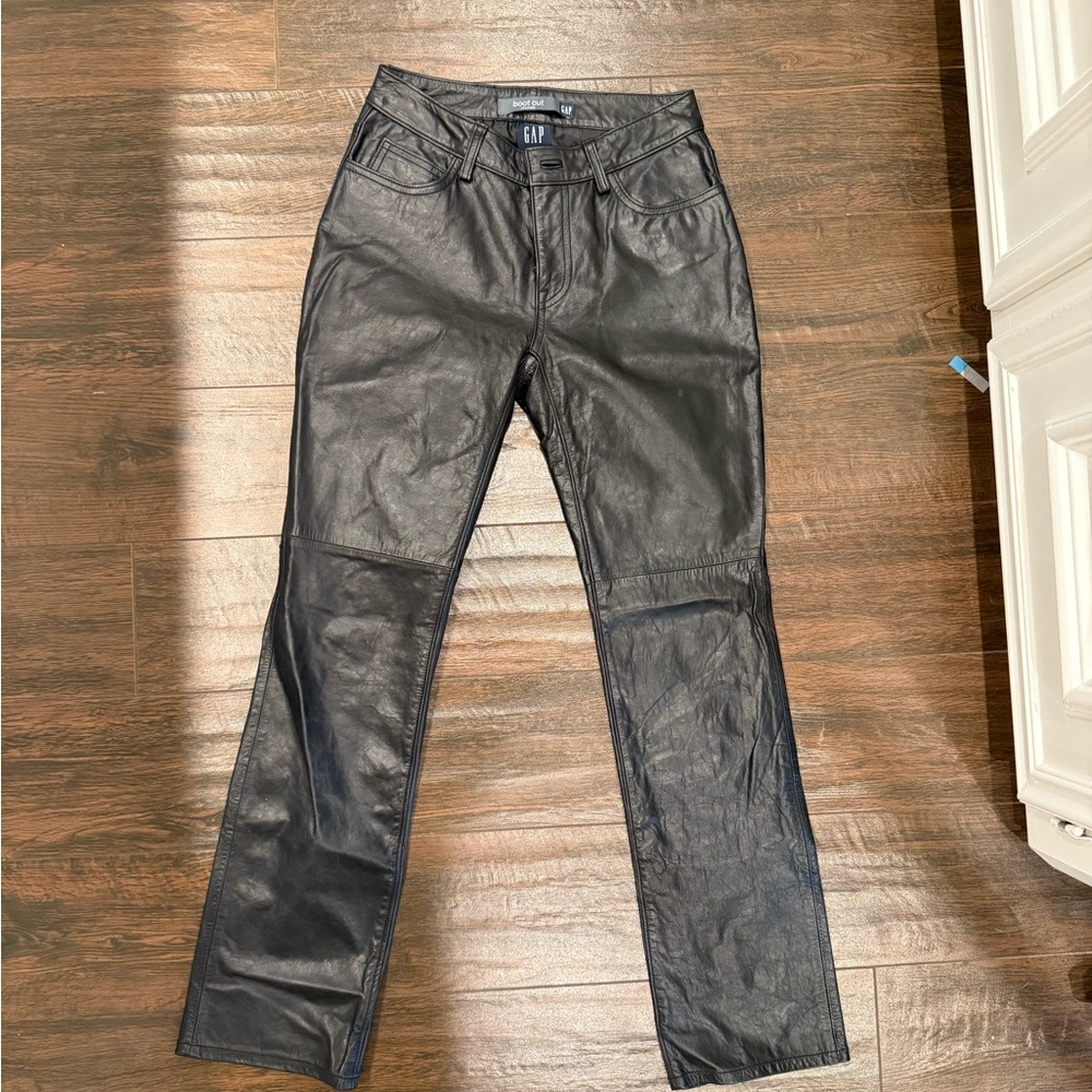 Black leather Boot cut